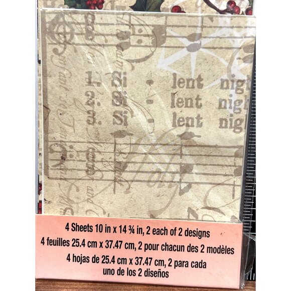 Mod Podge Podgeable Papers Lightweight Christmas Craft Ornament Holly & Sheet Mu - Picture 3 of 4